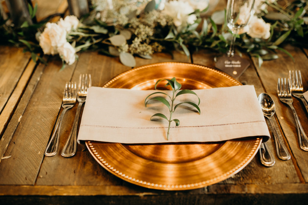 Copper Charger place setting