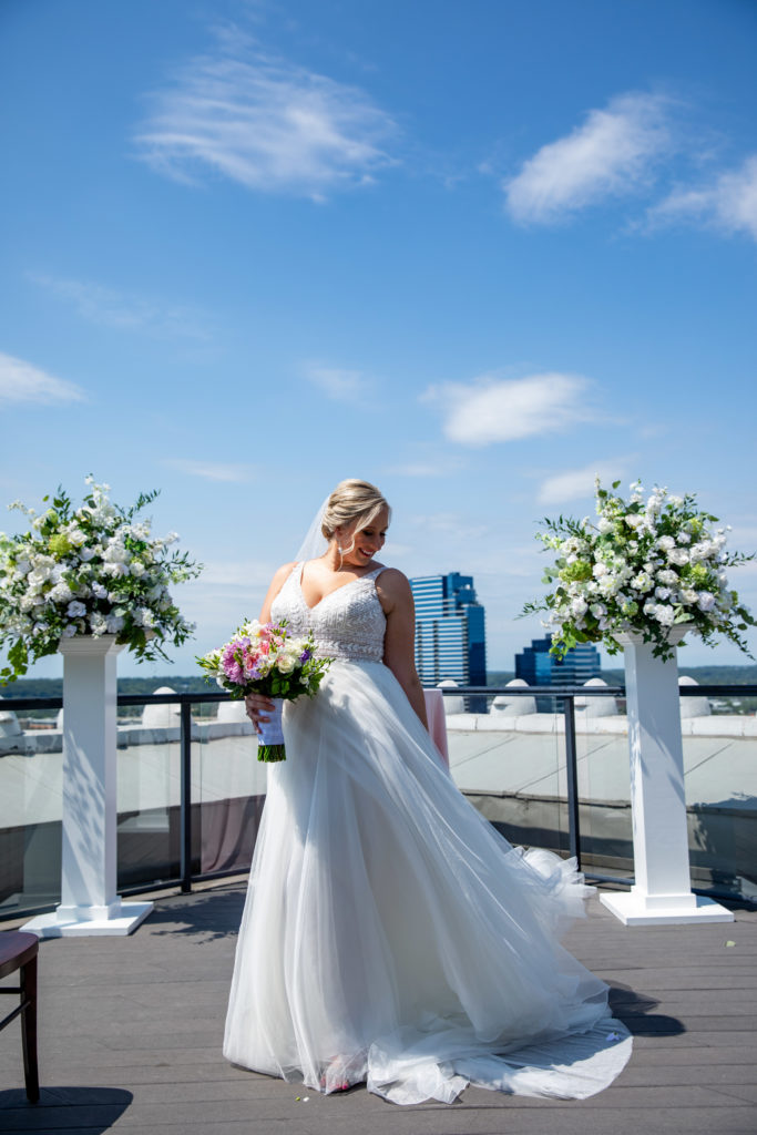 bride at ceremony space